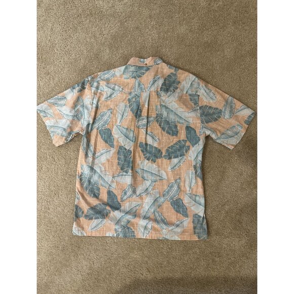 Cooke Street Pullover Hawaiian Shirt Mens Palm Leaves Pink Flowers Size M - Picture 4 of 4